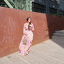 Front Twist Open Floral Maxi Dress
